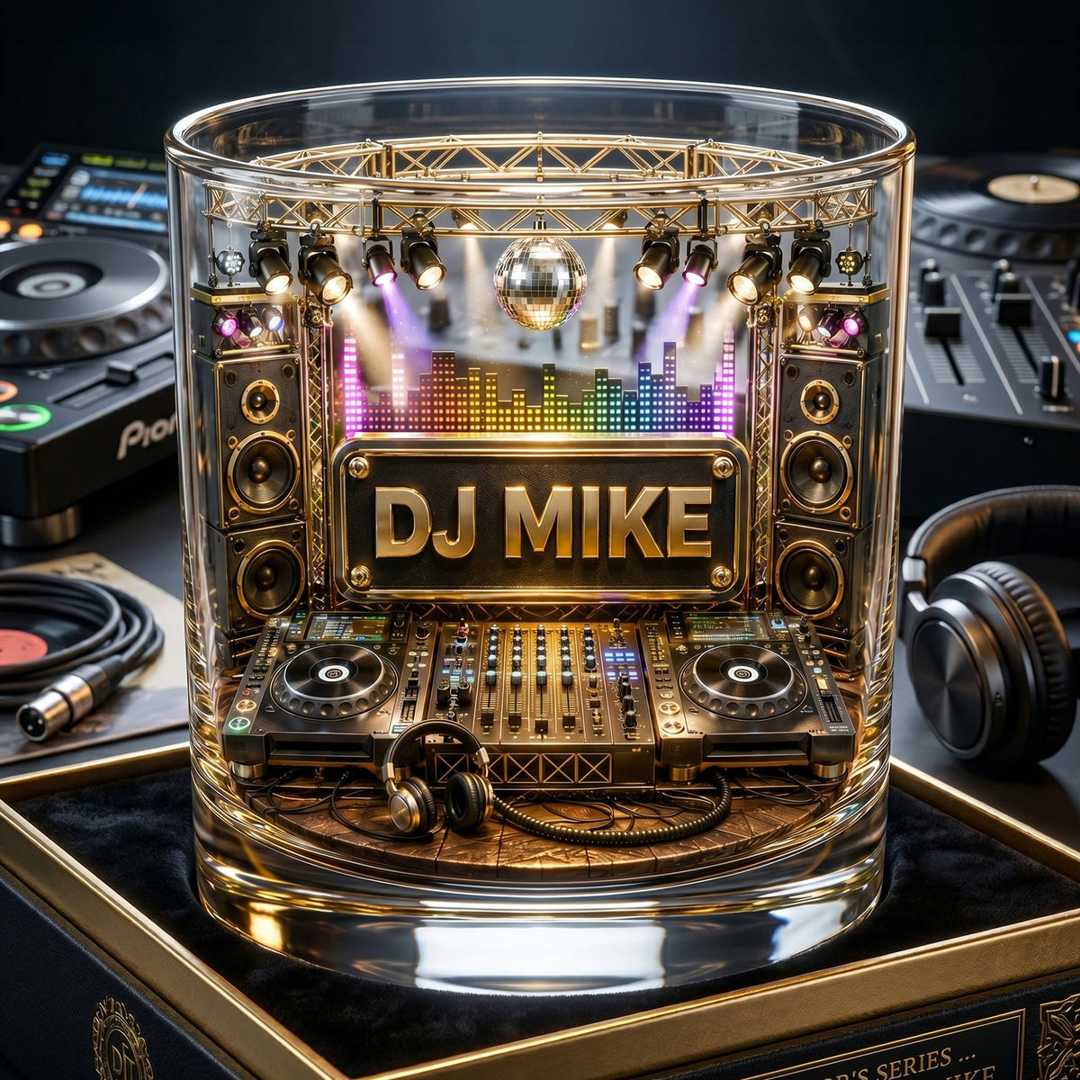 Party Beats Round Glass Personalized Gifts For Music Lovers 02NALU090626