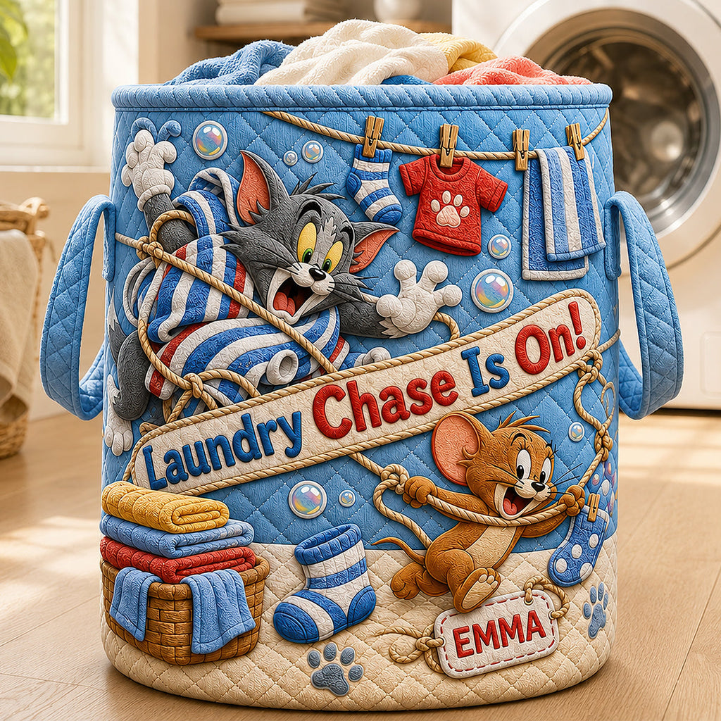 Playful Quilted Laundry Basket - Personalized Gifts 02hadt180726