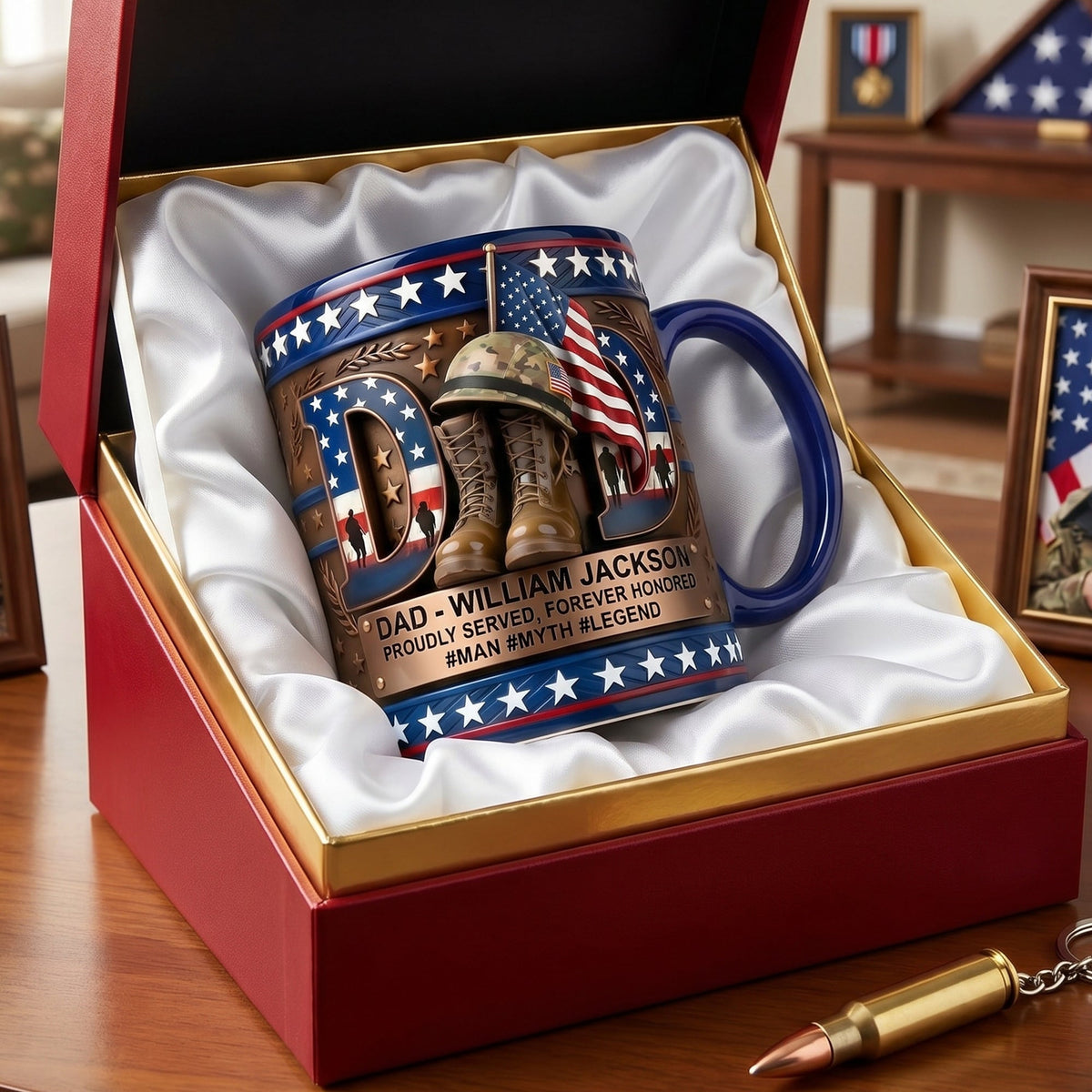 Proud Veteran Dad Coffee Accent Mug - Personalized Gifts For Dad 04TYQN280426