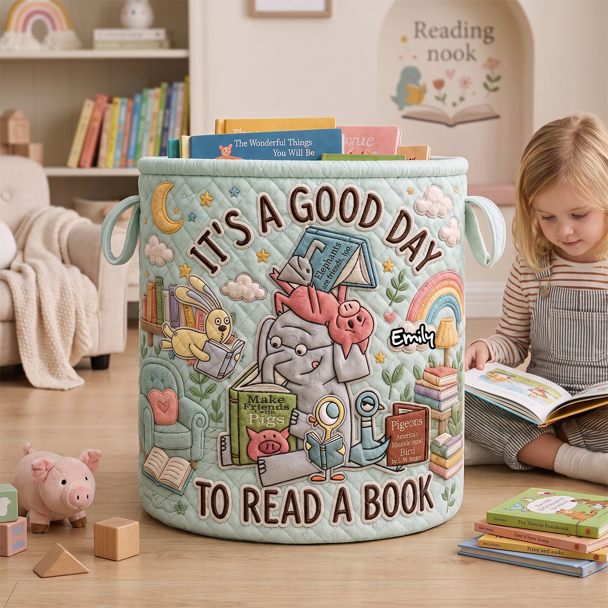 Cozy Reader Laundry Basket - Personalized Gifts 02nadh170726