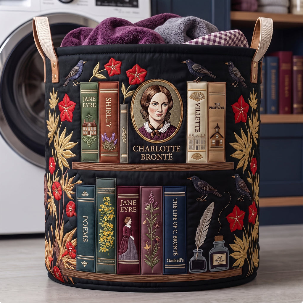 Victorian Literature Collection Quilted Laundry Basket - Personalized Gifts For Book Lovers 04qhlu130726