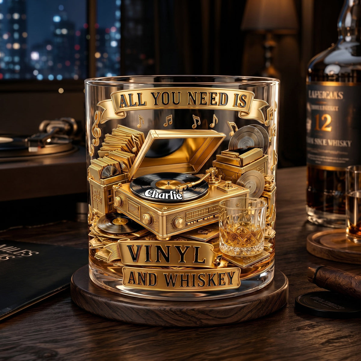 Soul-stirring Vinyl Record Round Glass, Personalized Gifts For Drinking & Vinyl Record Lovers 03qhlu240626