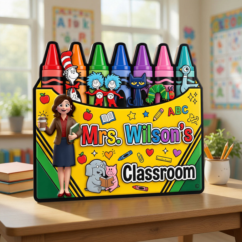 Teacher's Crayon Classroom Acrylic Plaque - Personalized Gifts For Teachers 02naqn060726