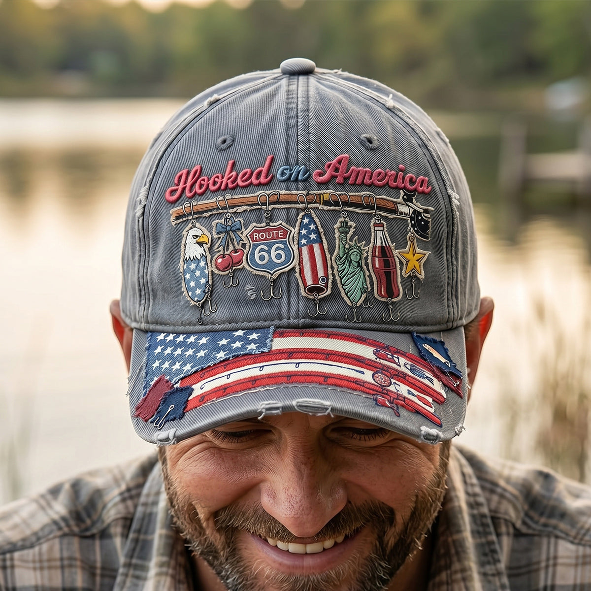 Hooked On America Classic Cap - Personalized Gift For Fisherman 04qhtn050626