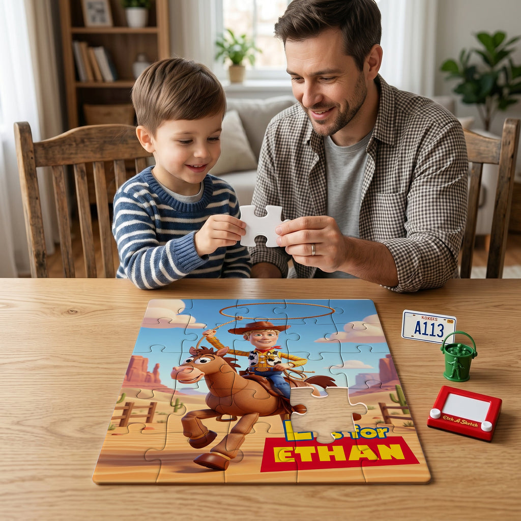 Custom Photo Cowboy Jigsaw Puzzle - Personalized Gifts For Kids 01hulu250626