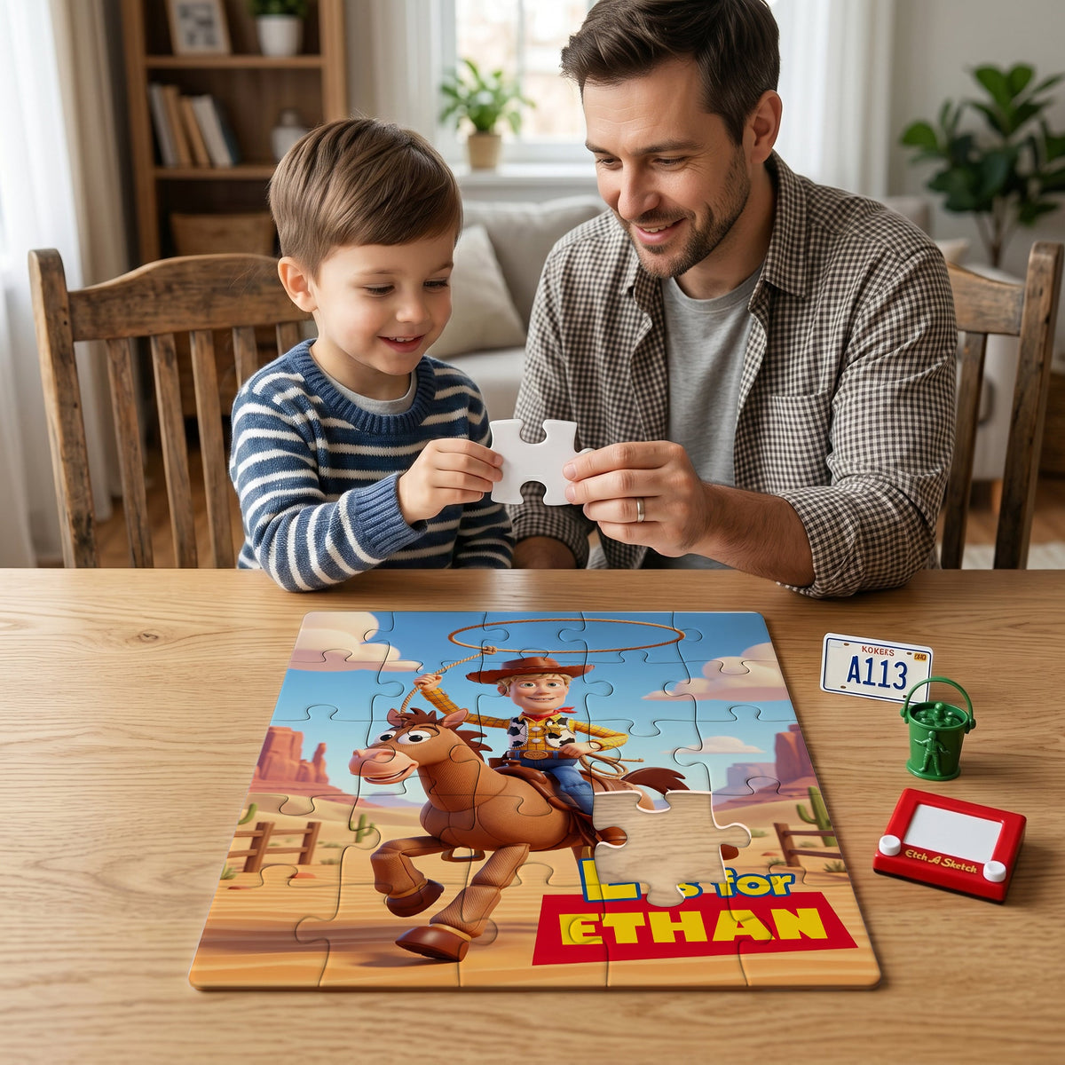 Custom Photo Cowboy Jigsaw Puzzle - Personalized Gifts For Kids 01hulu250626