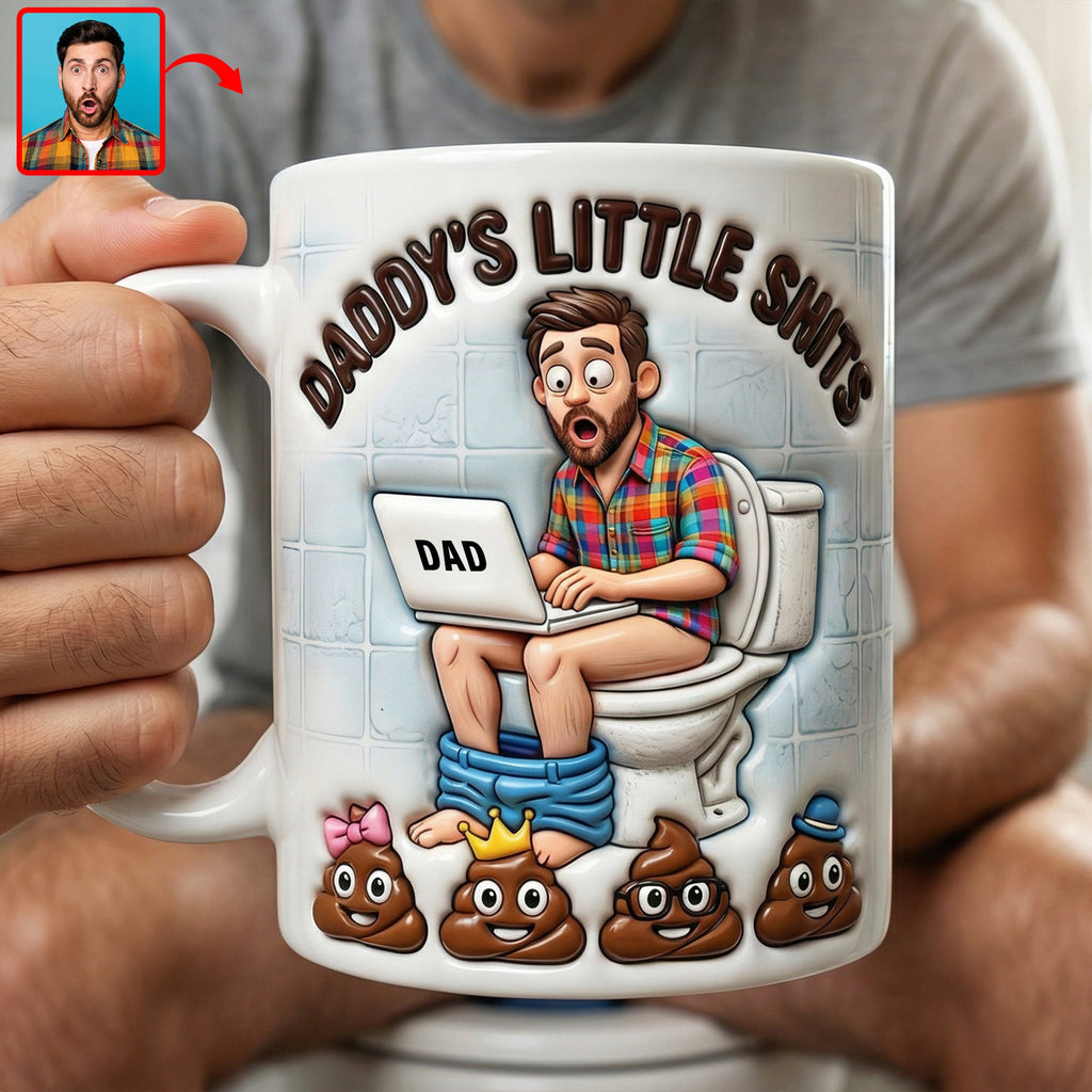 Funny Poop Dad Coffee Mug - Custom Photo Gifts For Father's Day Coffee Mug 04NAQN040326