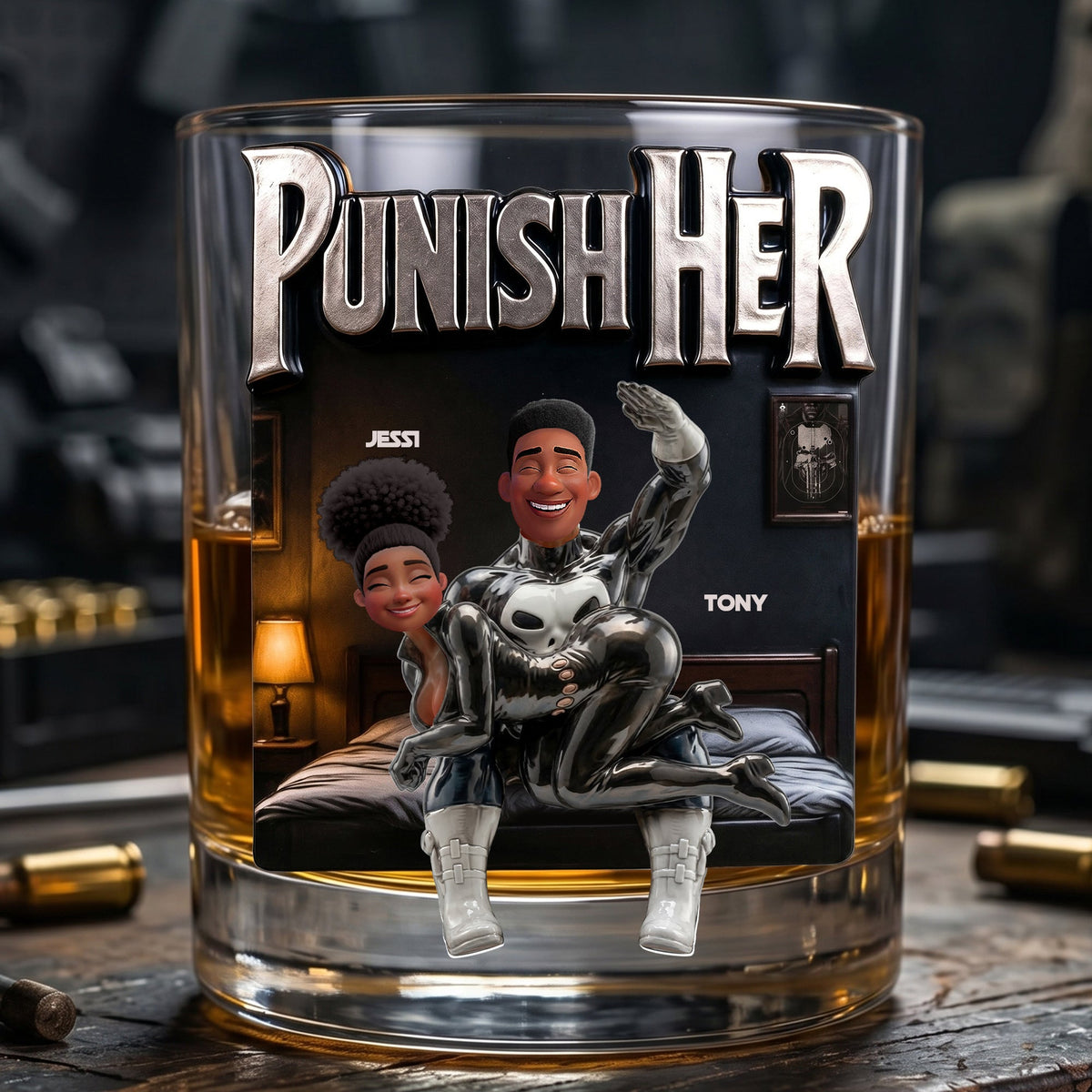 Playful Couple Round Glass, Personalized Gifts For Couple 04qhlu100626