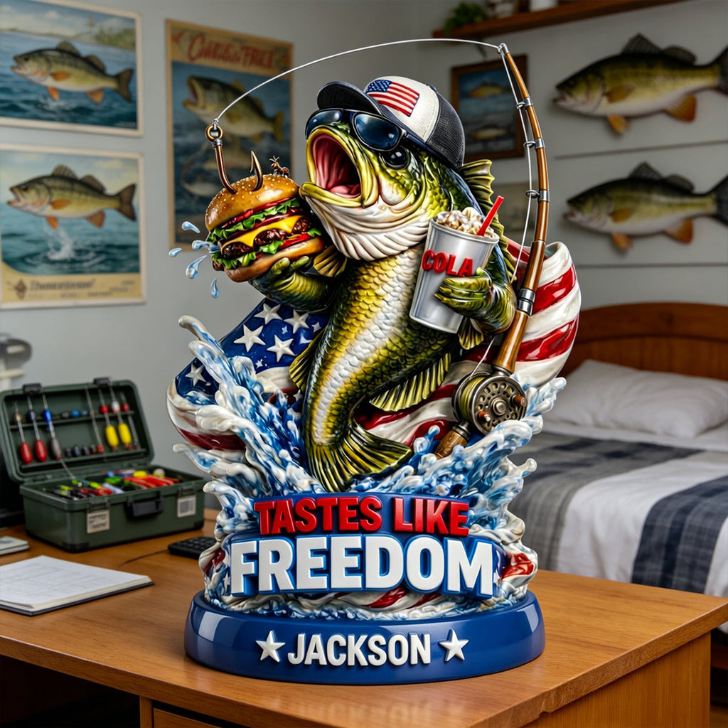 American Freedom Fishing Acrylic Plaque - Personalized Gifts For Fishing Lovers 02tytn130326