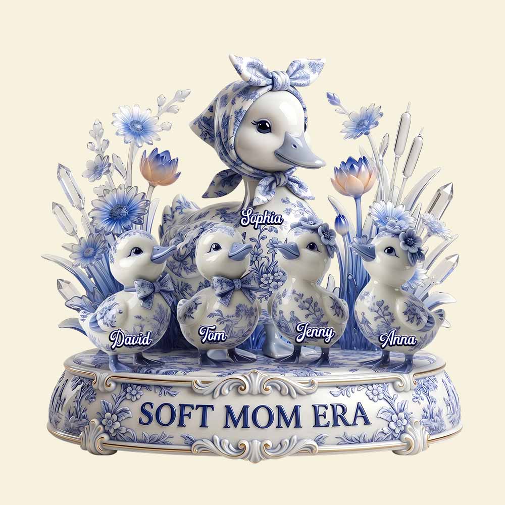 Toile De Jouy Duck Mom Acrylic Plaque - Personalized Gifts For Mother's Day Plaque 04PADT270426