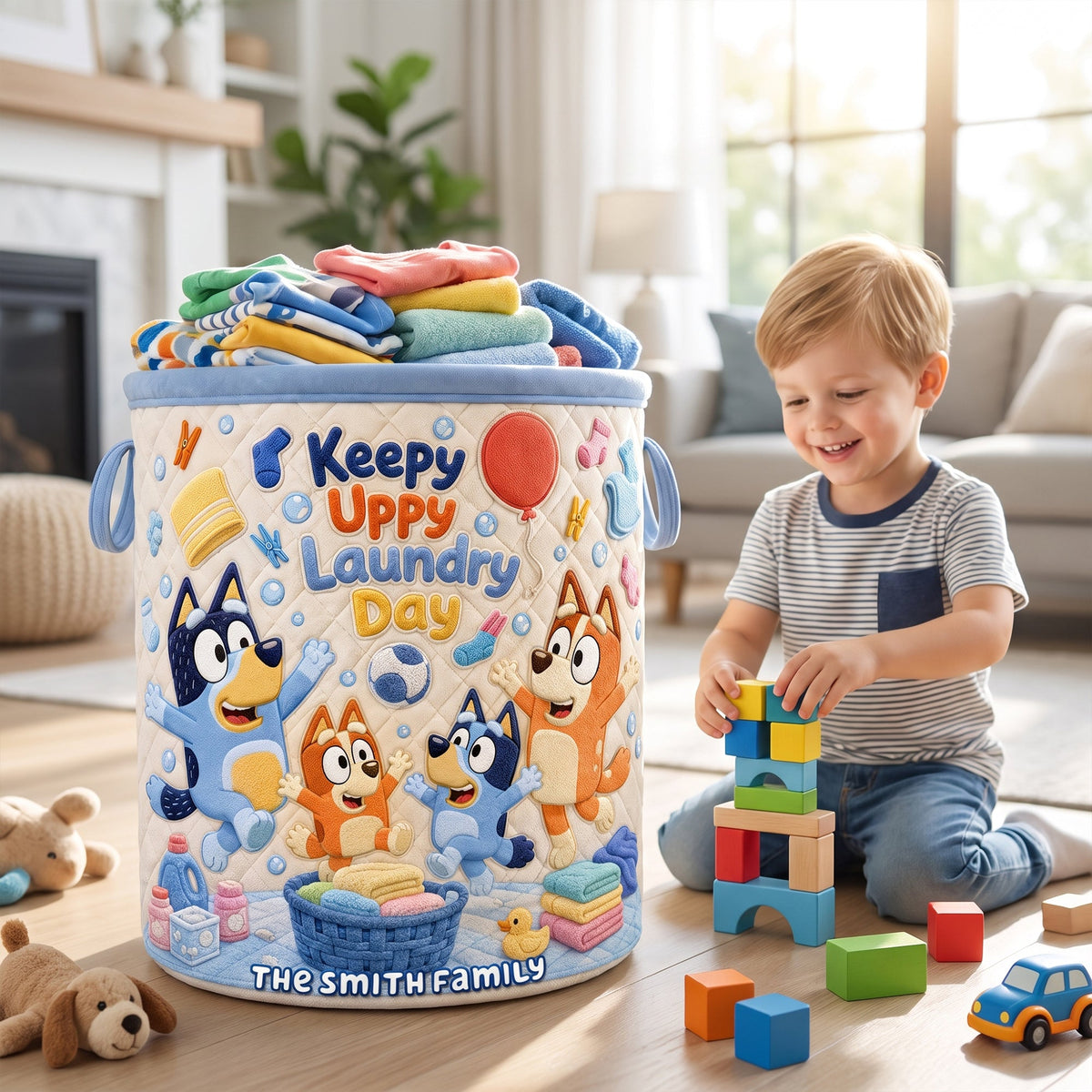 Happy Family Laundry Basket - Personalized Gift For Family 01NAQN140726