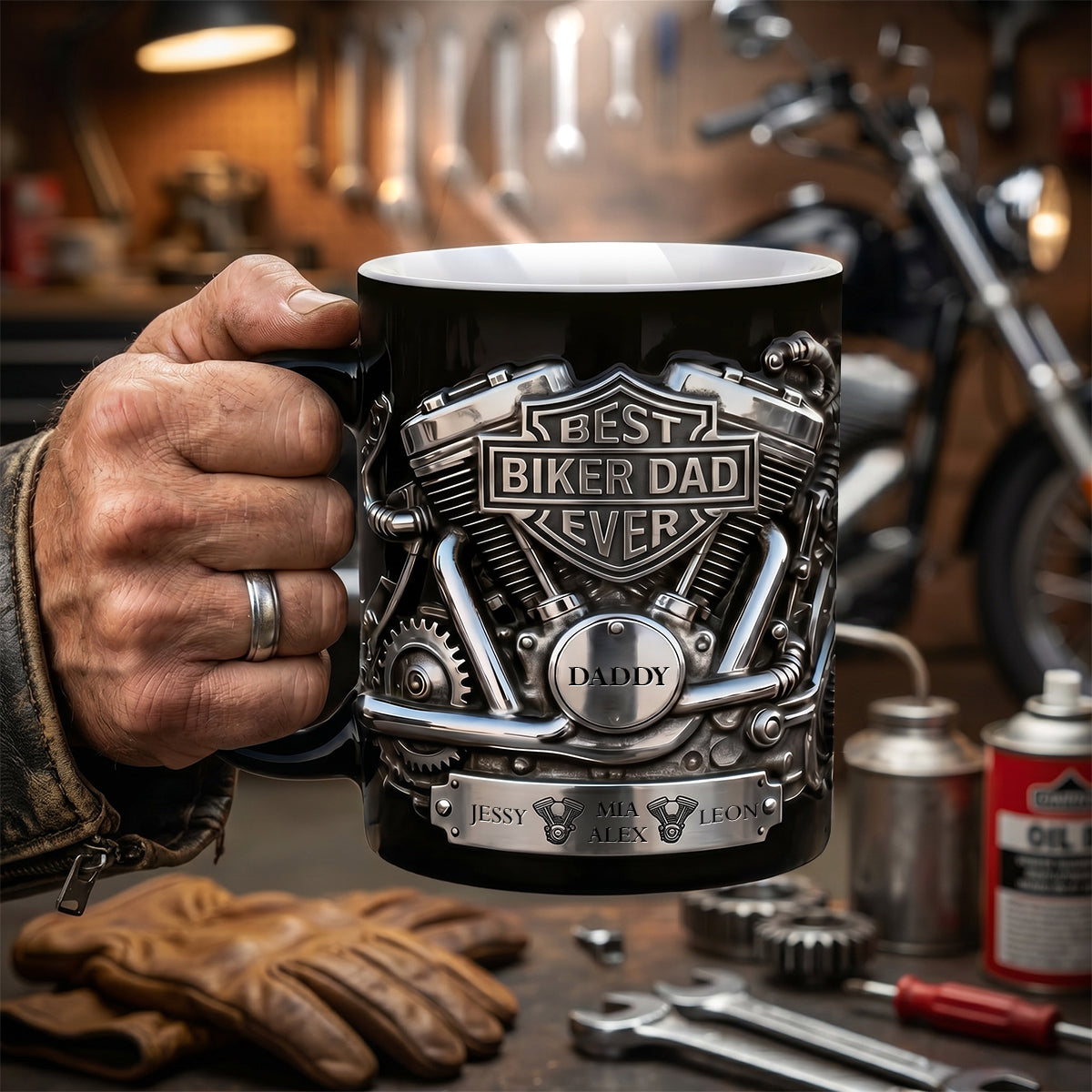 Best Biker Dad Ever Magic Mug - Personalized Gifts For Dad 03TGDH060526