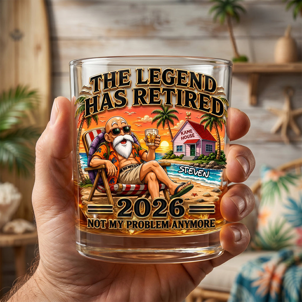 The Legend Has Retired Round Glass - Personalized Gifts 02todh050626
