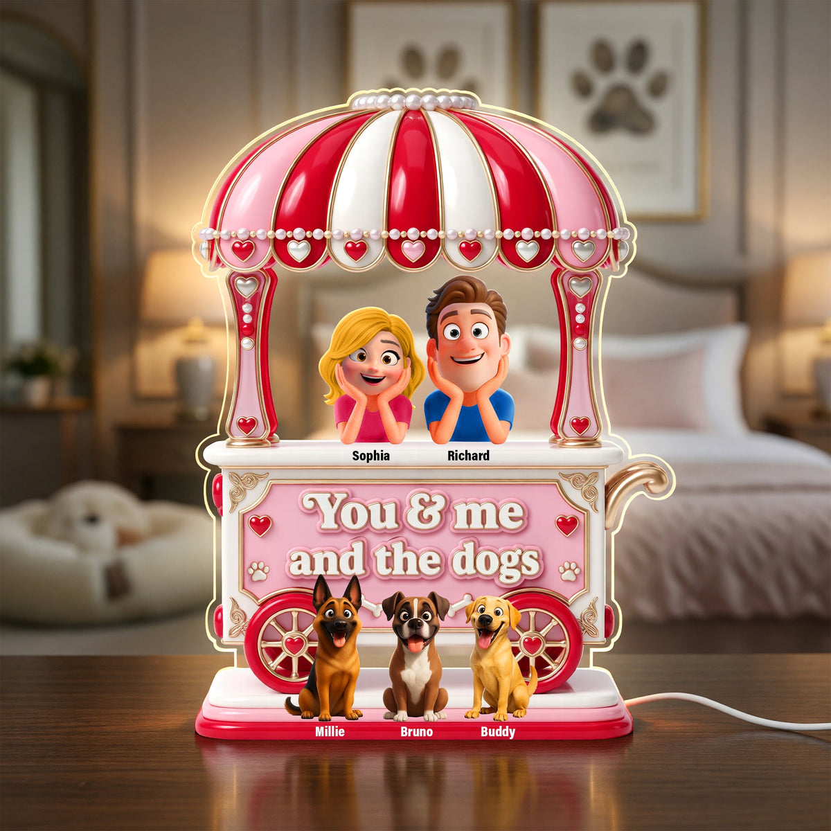 You & Me And The Dogs Light Box Personalized Gifts For Couple 01TOQN230626