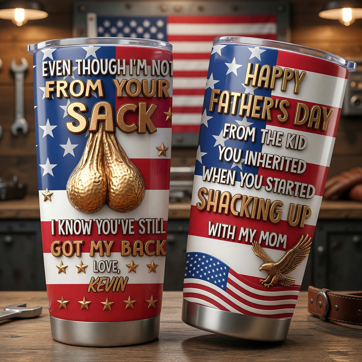 USA Step Dad 20oz Tumbler - Personalized Gifts For Step Dad 07tyqn060526