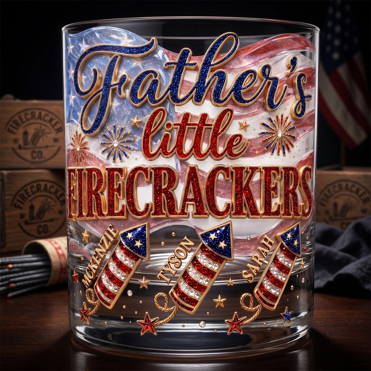 Firecrackers Drinking Glass - Personalized Gifts For Dads 051padt300526
