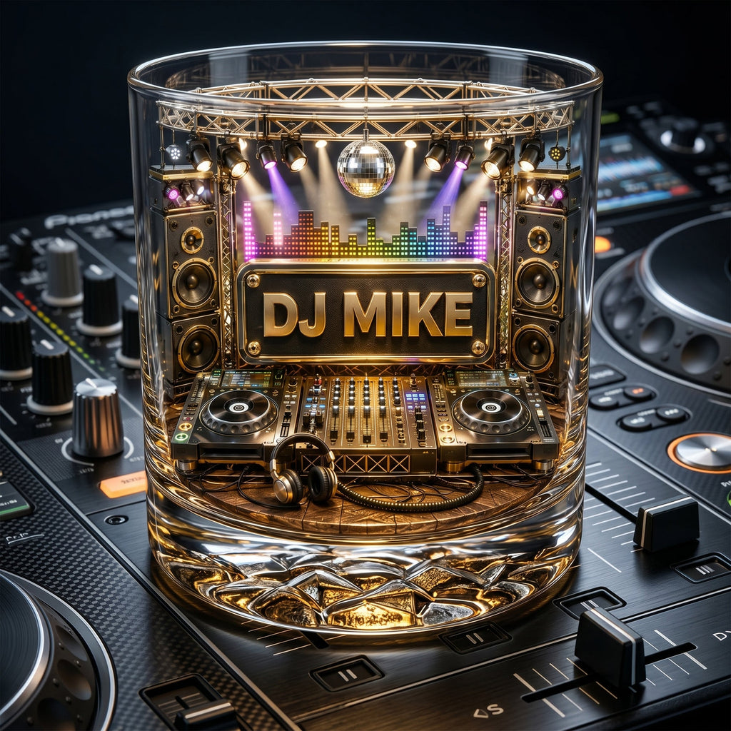 Party Beats Round Glass Personalized Gifts For Music Lovers 02NALU090626