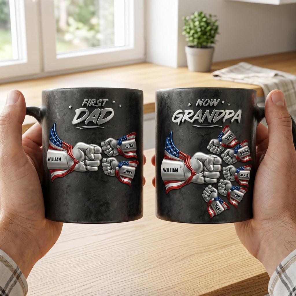Grandpa Patriotic Team Magic Mug, Personalized Gifts For Promoted Grandfather 05qhtn200526
