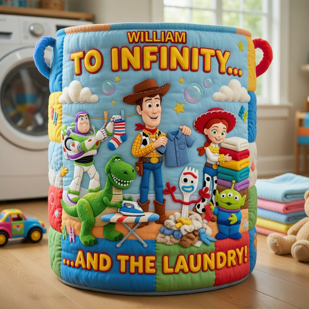 Lovely Characters Quilted Laundry Basket - Personalized Gifts 06tyqn300626