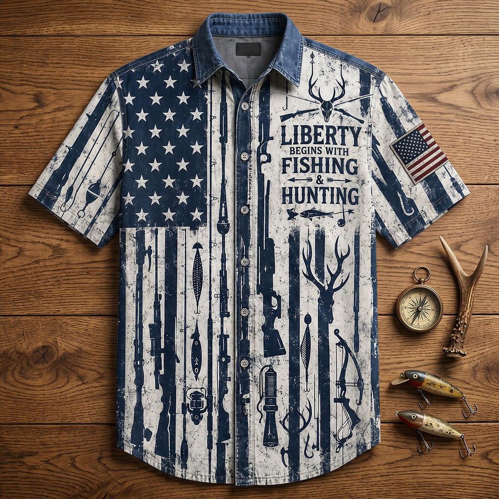 Proud American Heritage Hawaiian Dad Shirt, Personalized Gifts For Fishing & Hunting Lovers 03qhtn270526