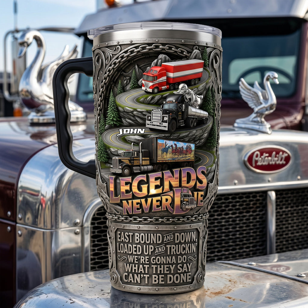 Classic Truck Legend 40oz Tumbler With Handle - Personalized Gifts For Truckers 078qhlu080626