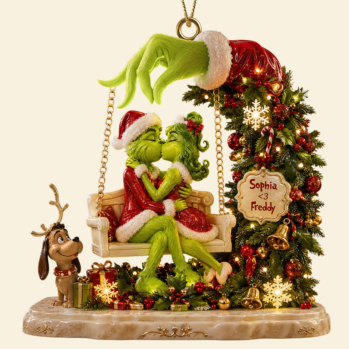 Kissing Couple Christmas Ornament - Personalized Gifts For Couple 02padt310826