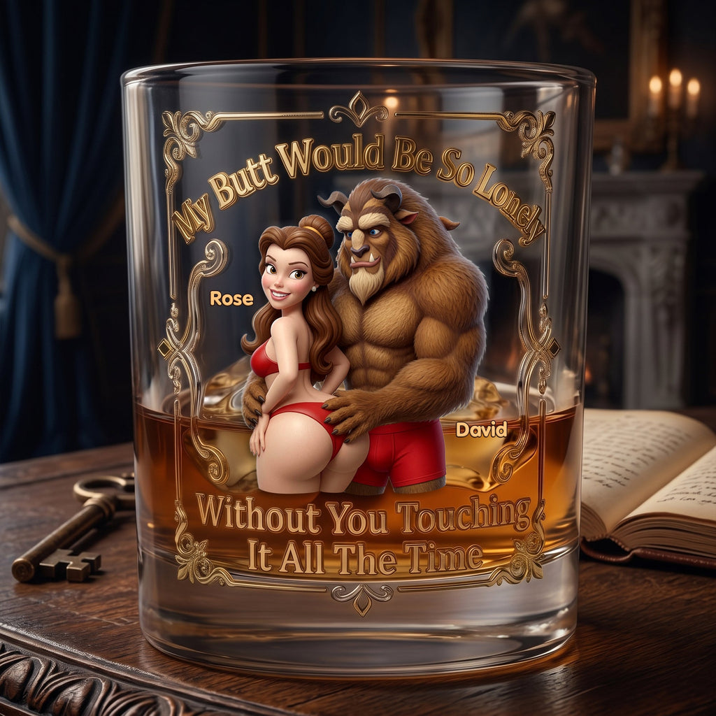 Naughty Fairytale Couple Round Glass - Personalized Gift For Couples 05OHLU290626
