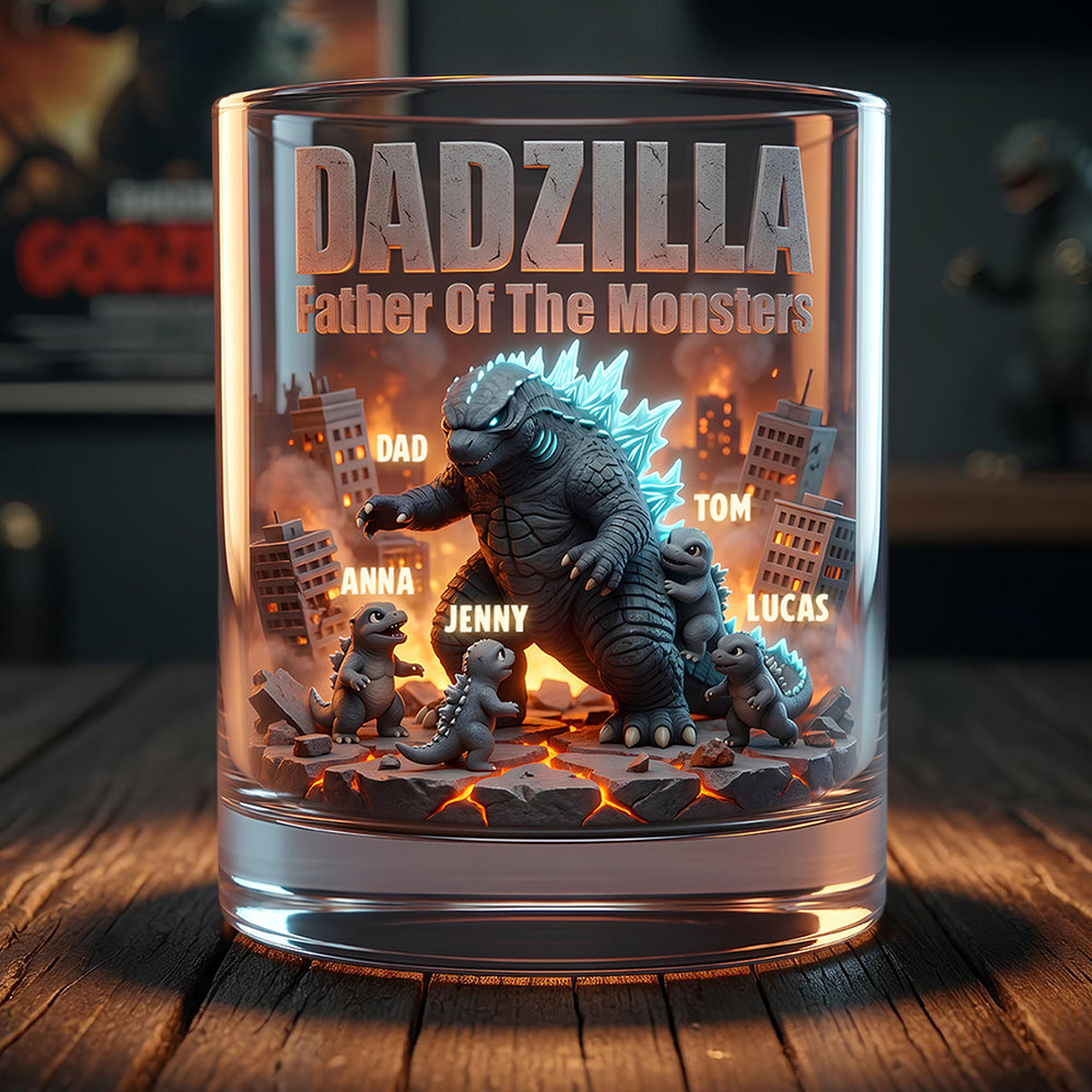 Our Roarsome Dad Round Glass - Personalized Gifts For Dad 02NADT290426