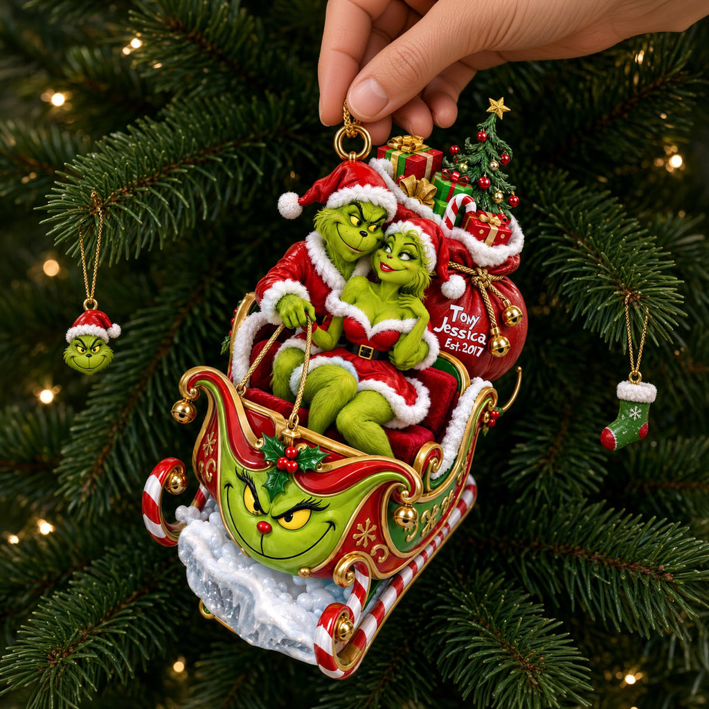 Fun Mischievous Snow Ride Acrylic Ornament - Personalized Christmas Gifts For Couple 03qhlu140926