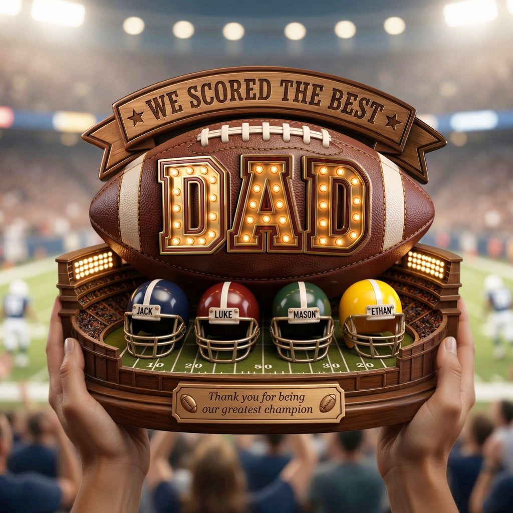 USA Football Best Dad Acrylic Plaque - Personalized Gifts For Dad 05PALU040526