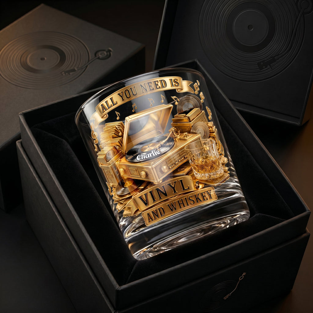 Soul-stirring Vinyl Record Round Glass, Personalized Gifts For Drinking & Vinyl Record Lovers 03qhlu240626