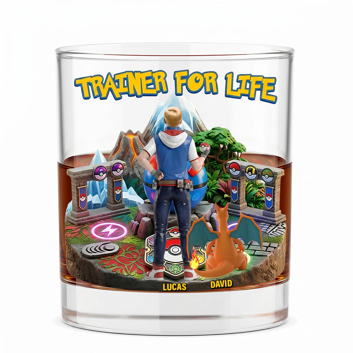 Champion Trainer Round Glass - Personalized Gifts For Anime Lovers 01OHTN090626