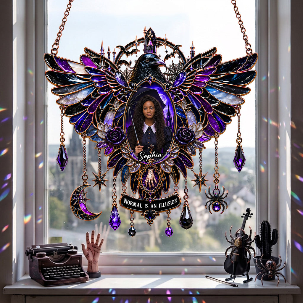 Gothic Window Suncatcher Ornament Custom Photo Gifts for Fantasy Lovers 02HALU160726