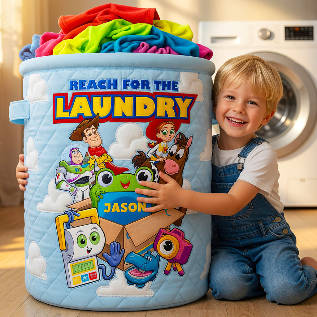 Reach For The Quilted Laundry Basket - Personalized Gifts 03todt030726