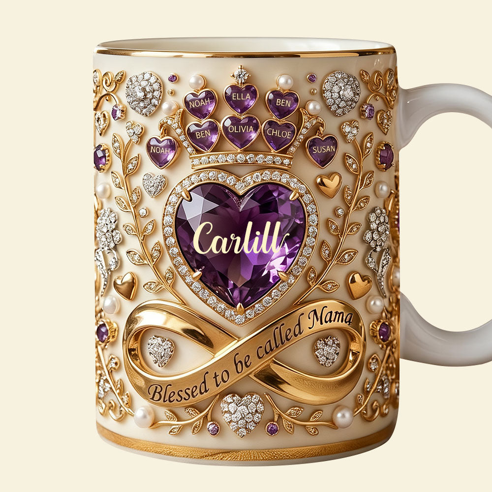 Crystal Heart Coffee Mug - Personalized Gifts For Moms And Grandmas 02padt100326