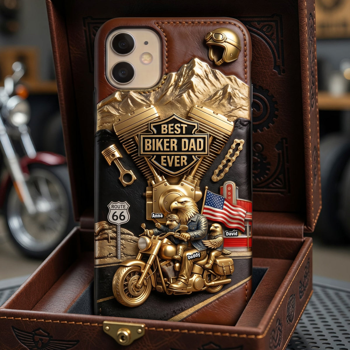 Conquer The World With Dad Phone Case - Personalized Gifts For Biker Dads 05qhqn140526