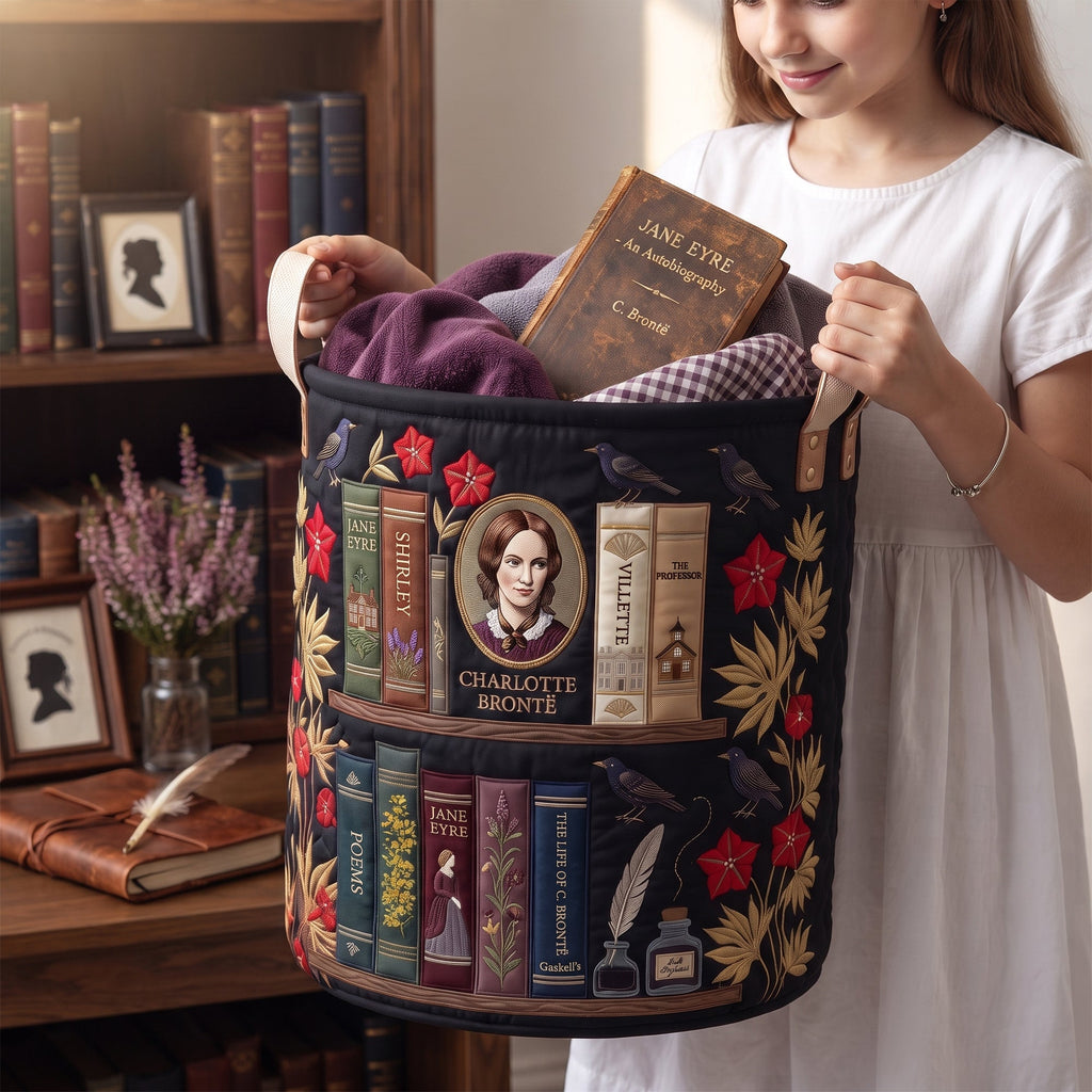 Victorian Literature Collection Quilted Laundry Basket - Personalized Gifts For Book Lovers 04qhlu130726