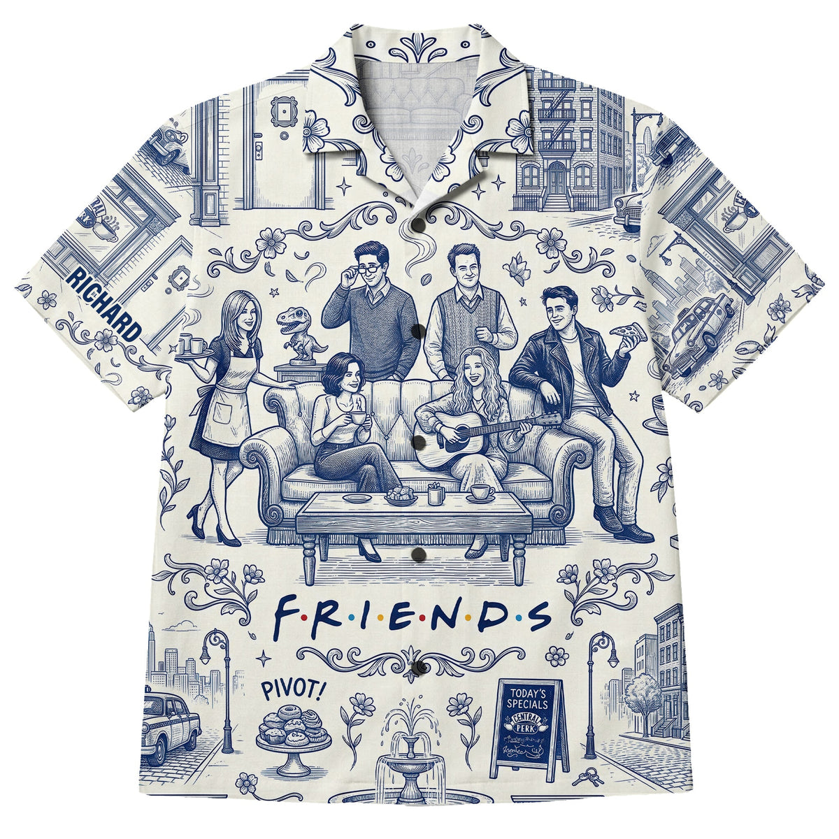 Toile de Jouy Hawaiian Shirt - Personalized Friendship Gift 02pgqn040726