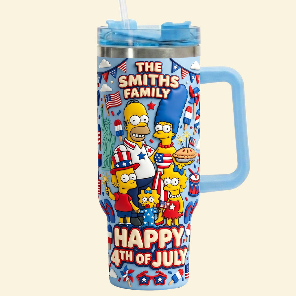 Celebrated 4th Of July Colorful 40oz Tumbler With Handle - Personalized Gifts For Patriots 04patn200626