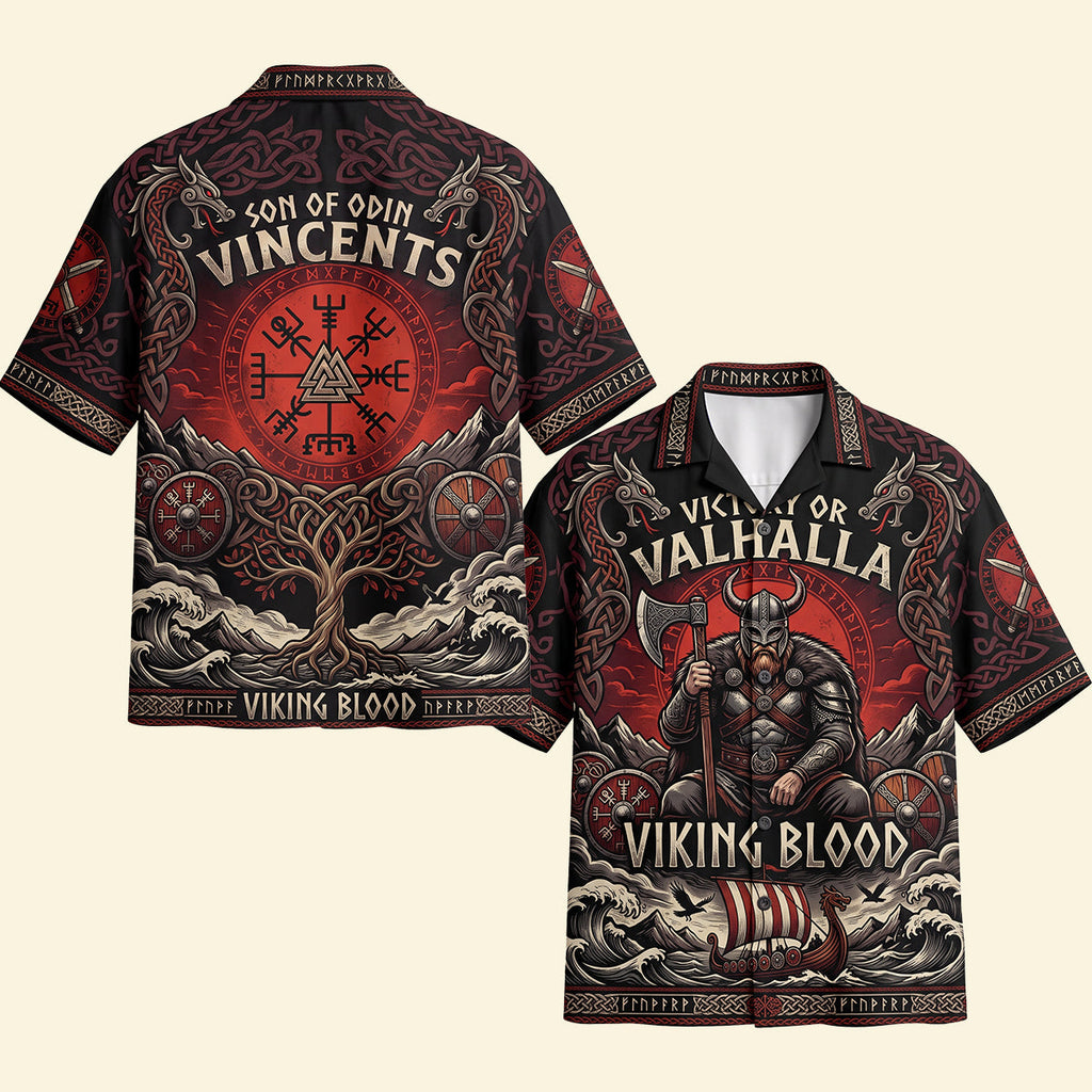 Viking Blood Hawaiian Shirt - Personalized Gifts 01patn170726