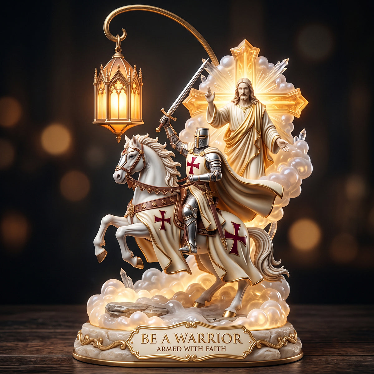 Knight Templar Be A Warrior Acrylic Light Box - Personalized Gifts For Christian 02patn140726