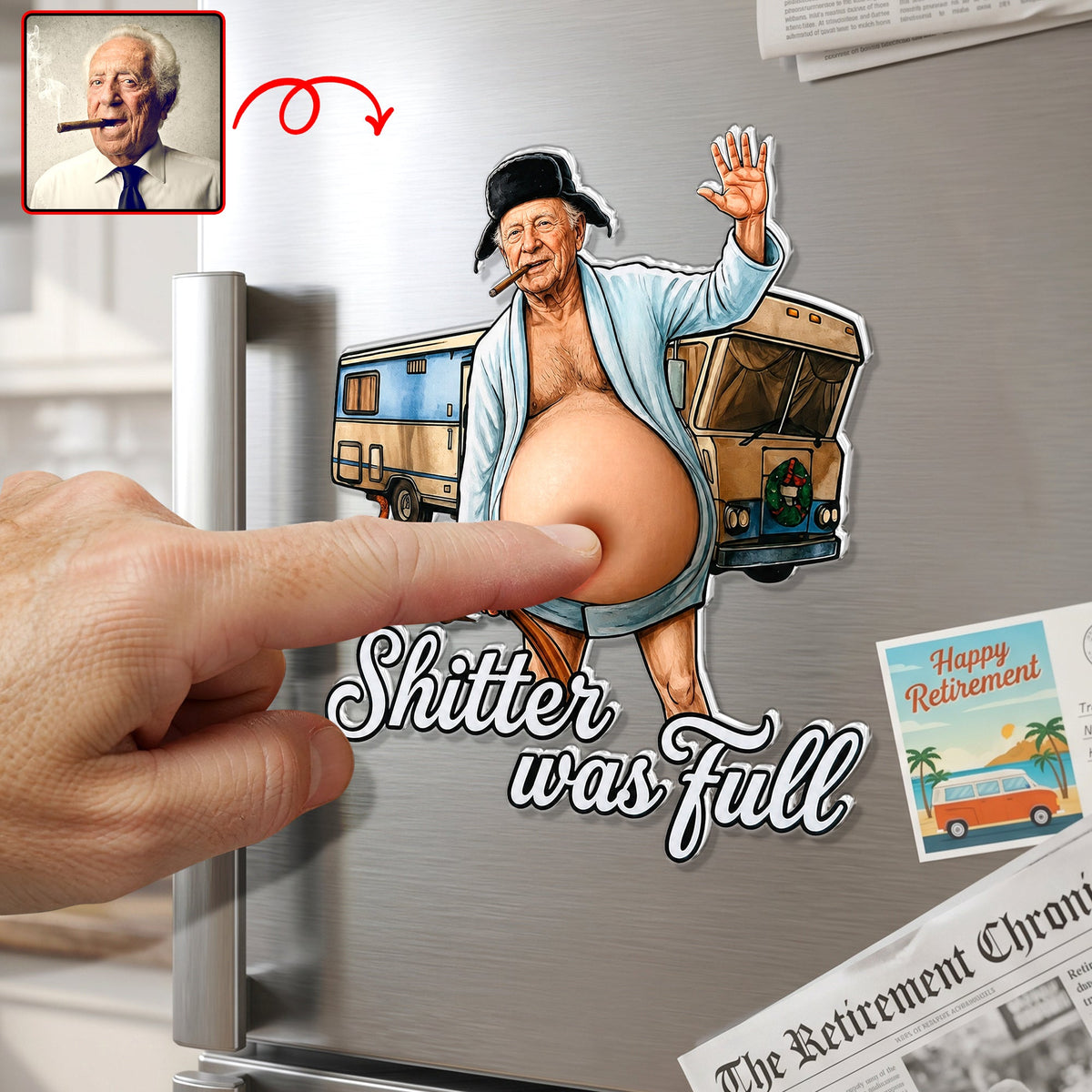 Fun Weird Man Anti-collision Acrylic Fridge Magnet, Personalized Gifts For Him 04qhqn170626