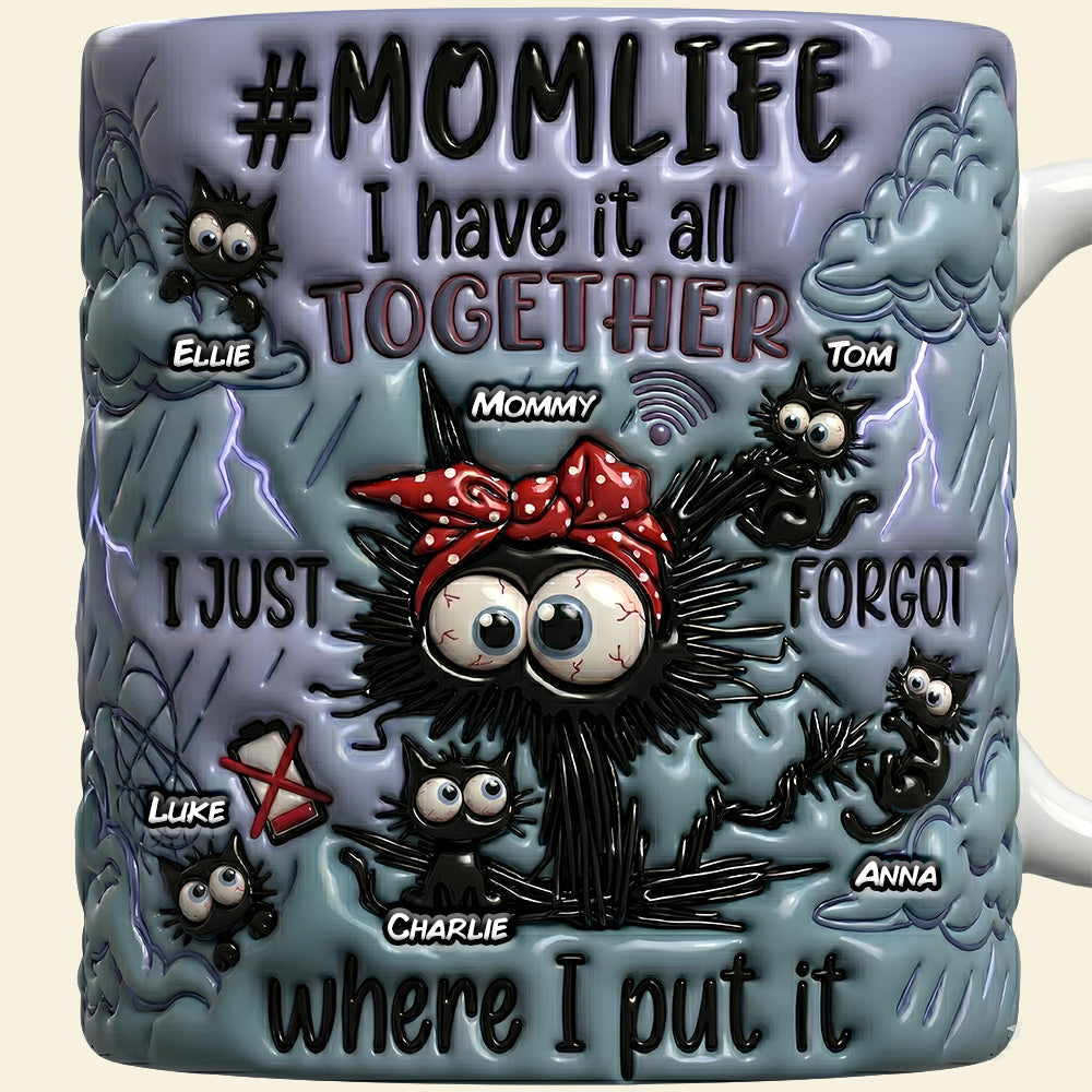 Silly Black Cat Mom Coffee Mug - Personalized Mother's Day Gifts 03qhdt130426
