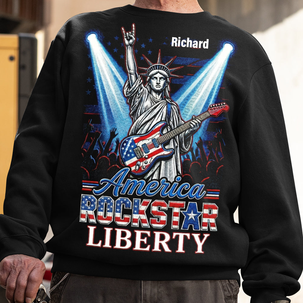 Patriotic Guitar Rockstar Shirt Personalized Gifts 03PAQN060426