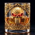 American Skull 11oz Round Glass - Personalized Gifts For Patriotics Glass 02HUTN120626