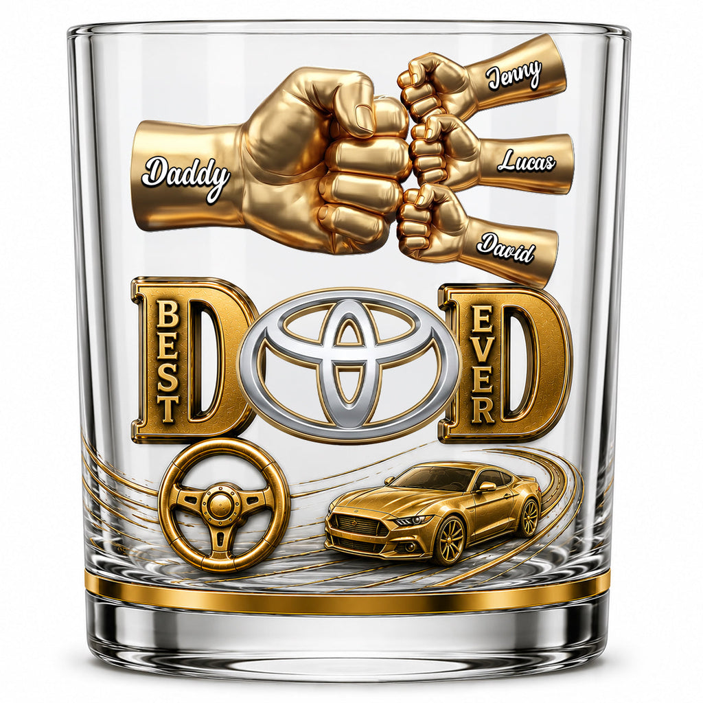Muscle Car Dad Round Glass - Personalized Gift For Dads 03NATN220526
