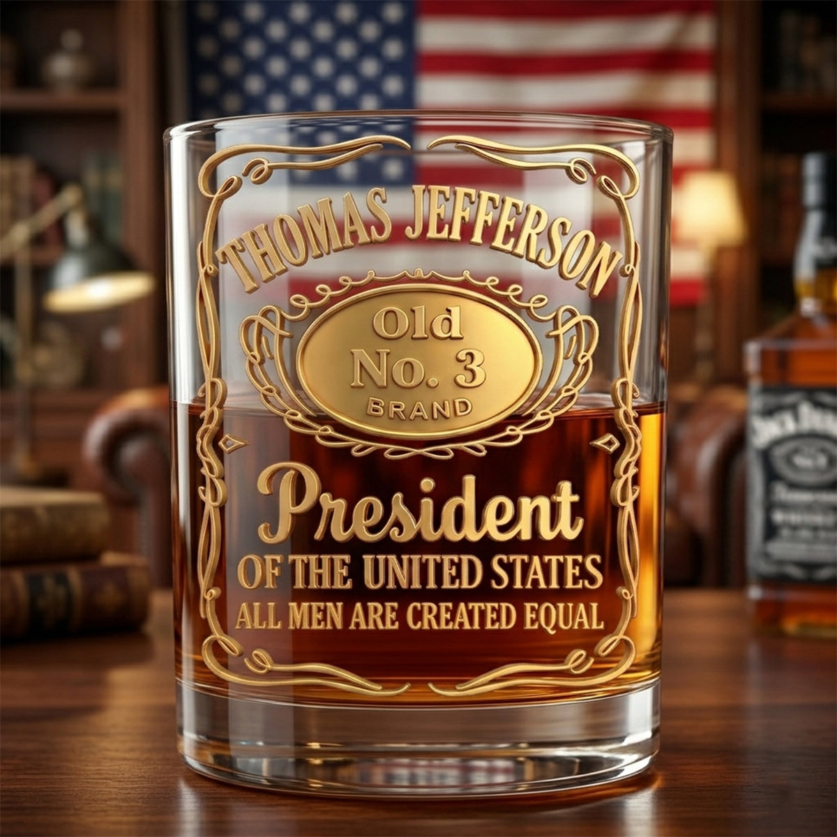 Vintage Style Round Glass - Personalized Patriotic Keepsake Gift 02HUTN030626
