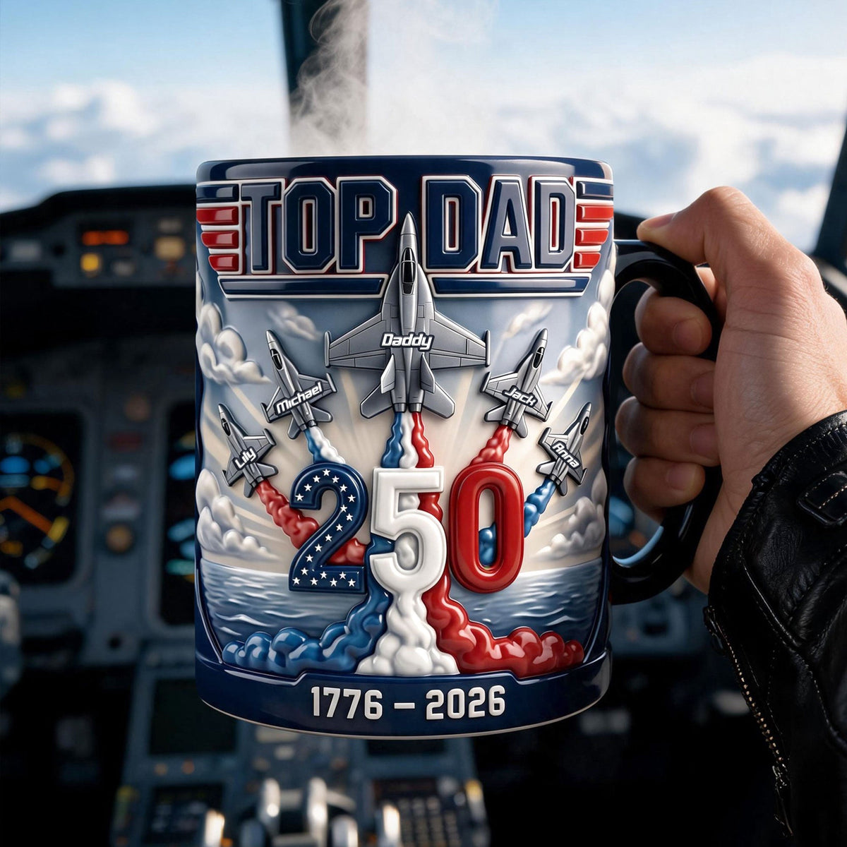 Proud American Pilot Dad Magic Mug - Personalized Gifts For Dads 01NATI200526