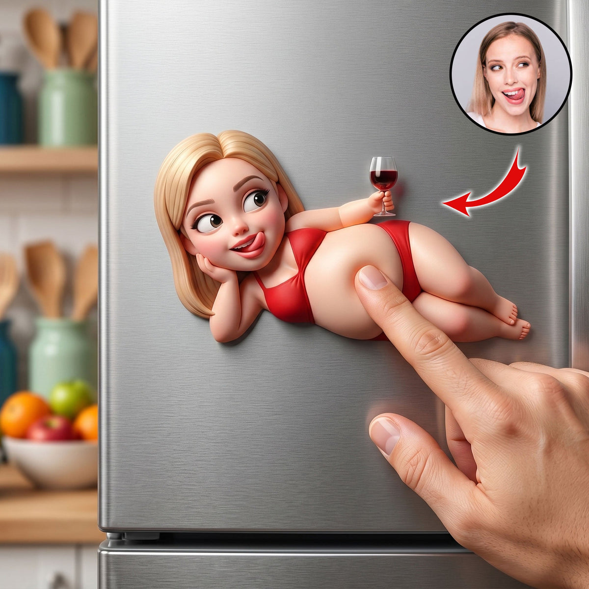 Big Belly, Bigger Love - Custom Photo Gifts For Couple Anti-Collision Acrylic Fridge Magnet 04HUTI100626