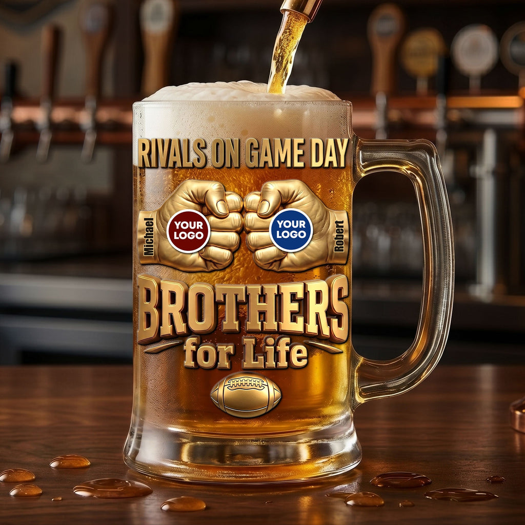Brotherhood For Life Beer Glass Handle - Gifts For Sport Lovers Friends 01huti090626